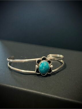 STAMPED “CB” CHIMNEY BUTTE turquoise baby/toddler cuff